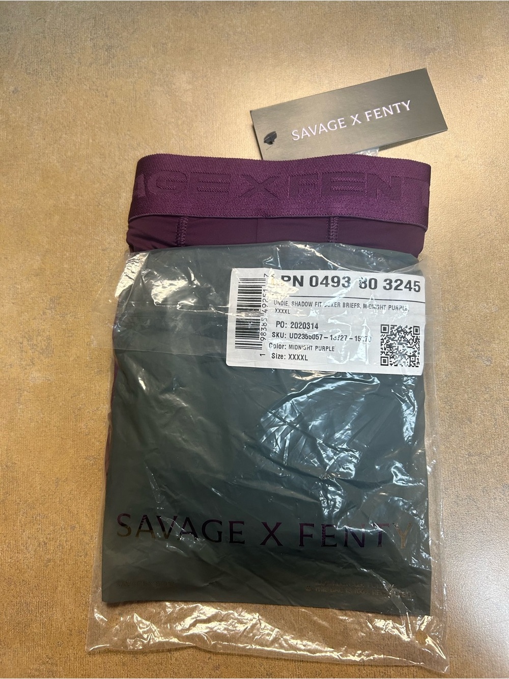 Savage X Fenty Shadow Fit Boxer Briefs 4X Men’s NWT Midnight Purple Underwear